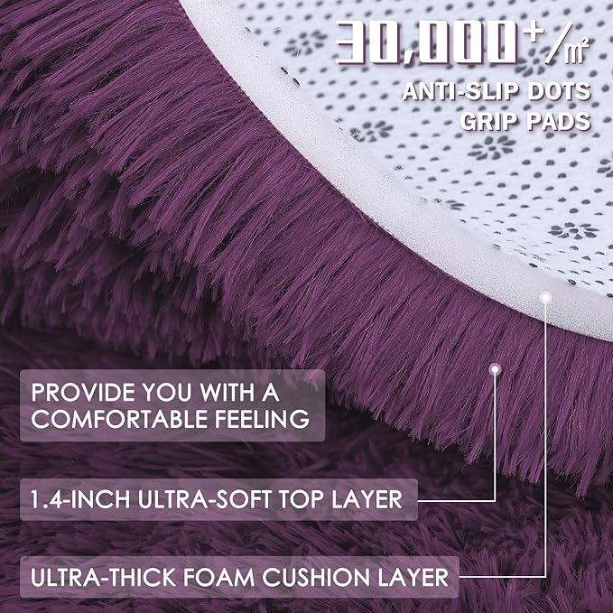 OLANLY Area Rugs for Living Room Bedroom, Machine Washable 4x5.9 ft Soft Fluffy - Image 6