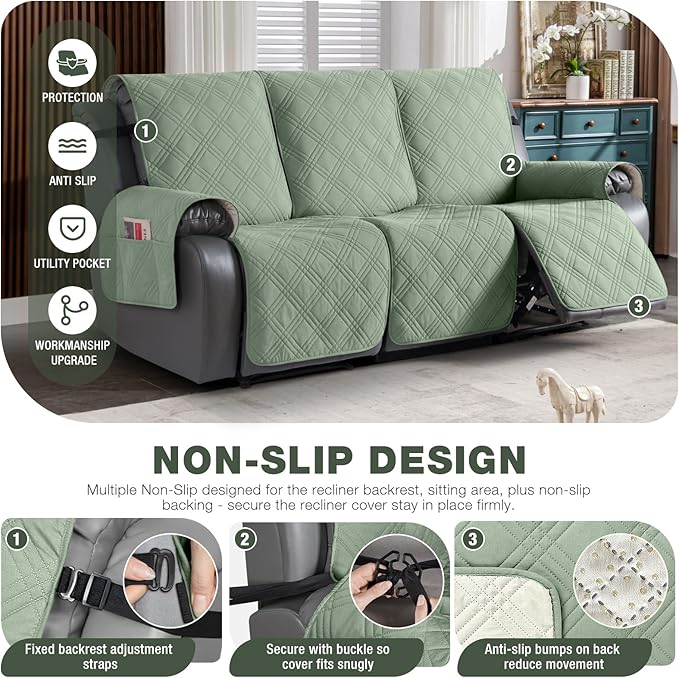 TAOCOCO 100% Waterproof Recliner Sofa Cover, Non Slip Split Couch Covers - Image 5