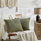 Fancy Homi 2 Packs Olive Green Euro Decorative Throw Pillow Covers 28x28 Inch - Image 7