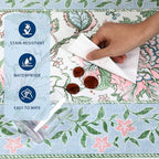 GarveeHome Blue Green Pink Area Rugs 9x12 Living Room, Botanical Grove Cottage - Image 9
