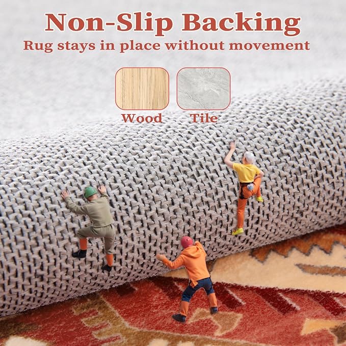 SERISSA 5x7 Boho Area Rug, Washable Non-Slip Rugs - Image 5