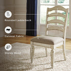 Signature Design by Ashley Realyn Wood Dining Chairs Set of 2, White