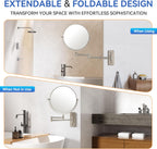 Auxmir 8" Double-Sided Wall-Mounted Makeup Mirror, 1X/30X Magnifying Mirror