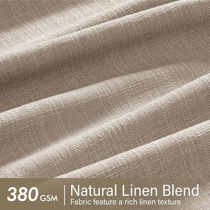MIULEE Pinch Pleated Thick Linen Curtains 90 Inches Long 2 Panels - Image 4