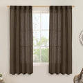 LAMIT Linen Curtains 63 Inch Length 2 Panels, Light Filtering Panels Back Tab by LAMIT