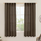LAMIT Linen Curtains 60 Inch Length 2 Panels, Light Filtering Panels Back Tab by LAMIT