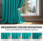 Deconovo Blackout Curtains, Thermal Insulated, W52 x L108 2 Panels, Back Tab - Image 6