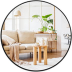Black Round Mirror 30 Inch, Wall Circle Mirror for Bathroom, Matte Framed