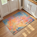 Entrance Rugs Indoor 2x3 Colorful Entry Rug Washable Abstract Rainbow Small by OmpaaHomeDecor