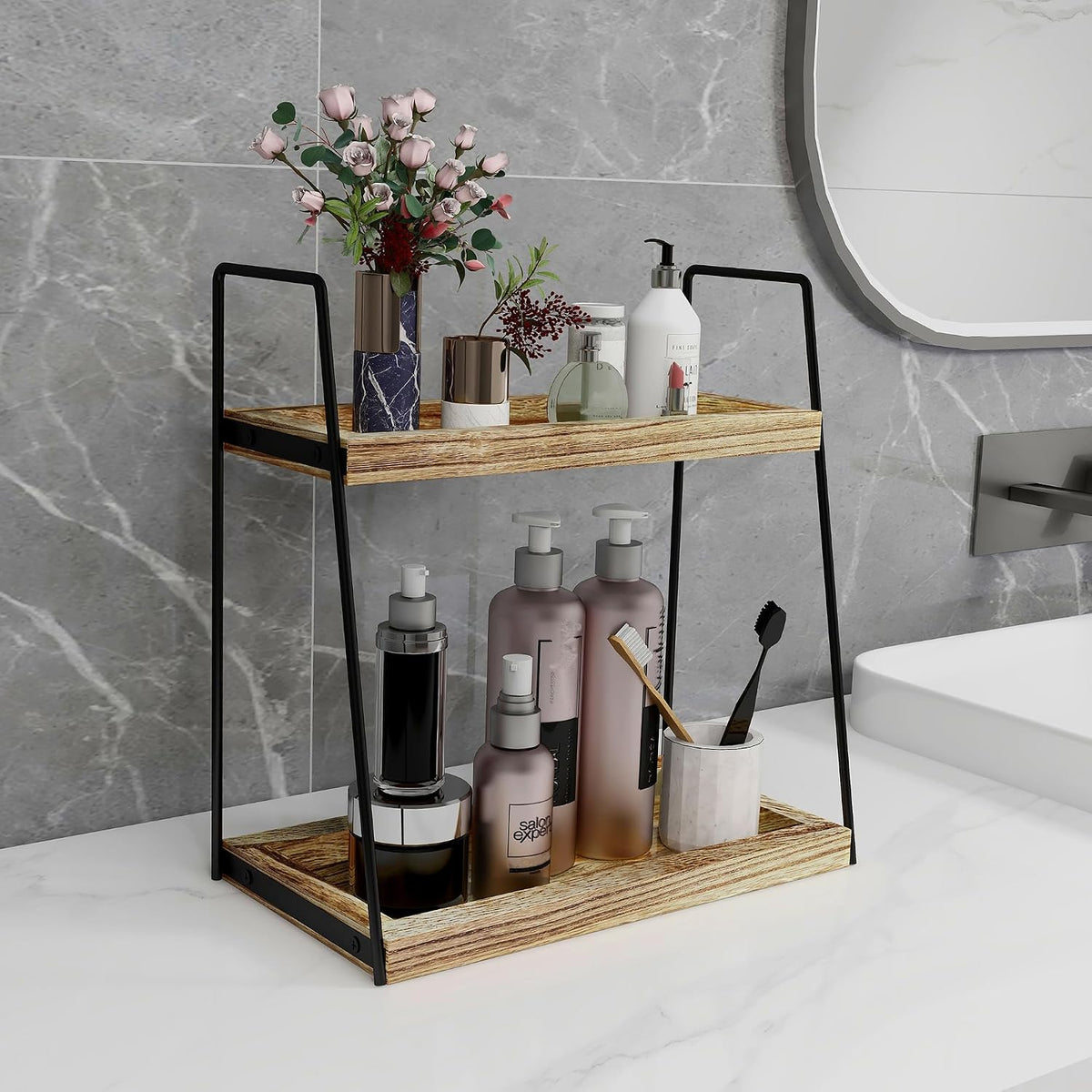 Dorhors Bathroom Counter Organizer,Vanity Countertop Storage Shelf