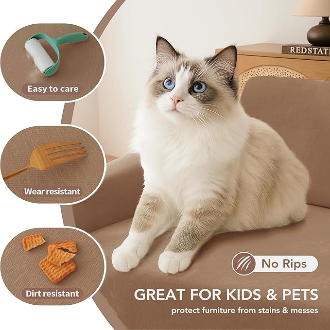 Couch Cover for Dogs, Boho Sofa Covers for 3 Cushion Couch, Chenille Sofa - Image 3
