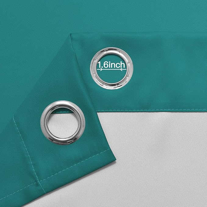 Yakamok 84 Inch Length Teal and Greyish White Light Blocking Gradient Color - Image 5