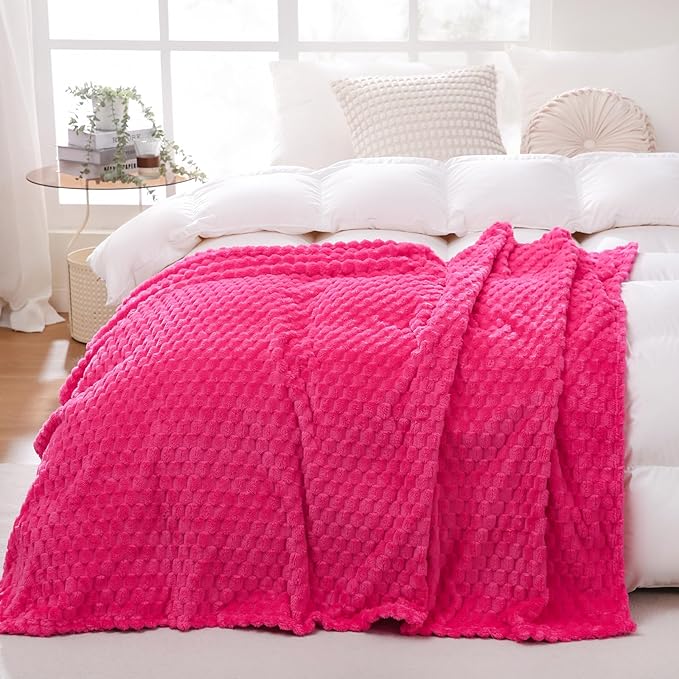 Puncuntex Hot Pink Throw Blanket 50"×60" inches Gifts - Image 4