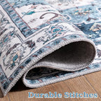 SERISSA Boho Area Rug 5x7 Blue, Washable Large Rugs - Image 8