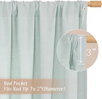 LAMIT 54 Inch Short Window Linen Curtains, Soft Faux Linen Light Filtering - Image 3