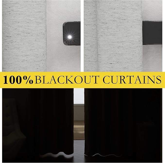 NICETOWN Grey Full Shade Cold Reducing Curtain Panels, 52 x 63 inch, Pair of - Image 2