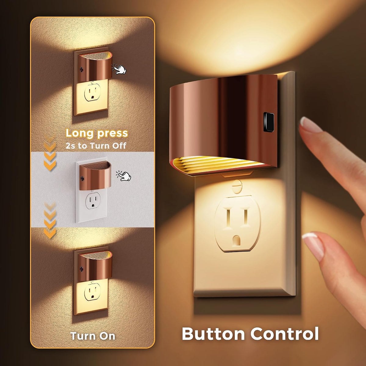 L LOHAS LED Night Lights Plug into Wall, Dimmable Night Light 2 Pack