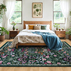 8x10 Area Rugs for Living Room: Floral Washable Rug Vintage Large Soft Boho - Image 3