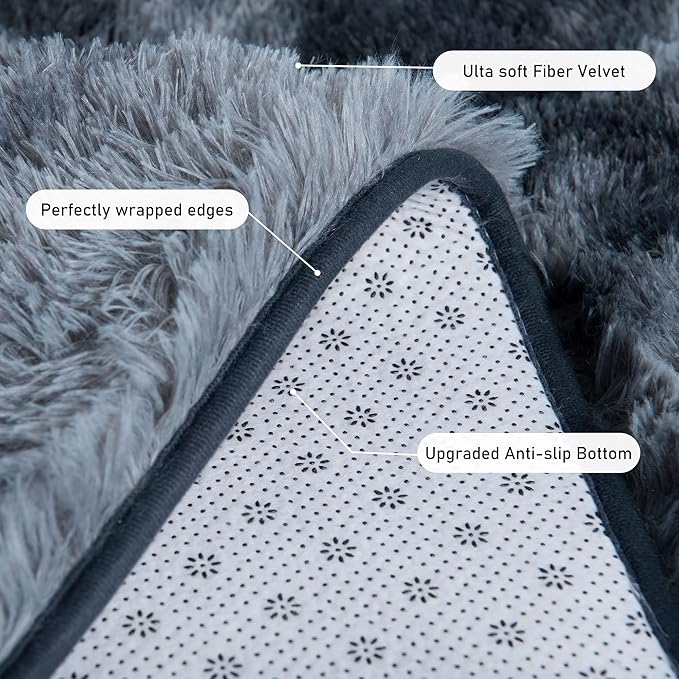 Runner Rugs for Bedroom, 2x6 Fluffy Throw Area Rug Non Slip for Bedside Dorm - Image 5