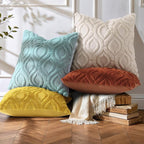 decorUhome Throw Pillow Covers 26x26 Inch Set of 2, Soft Plush Faux Wool Beige - Image 7