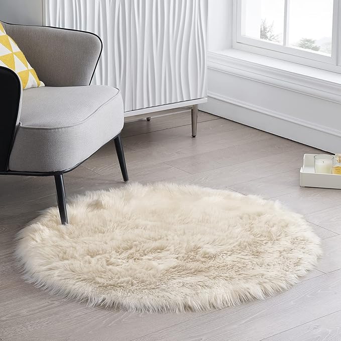 Ciicool Round Fur Fluffy Area Rug - Image 2