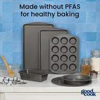 GoodCook Everyday Nonstick Baking Sheet Set, 3 Pack Includes Small (13×9) Medium (15×1) and Large (17×11) Pans Carbon Steel Construction Cookie Sheets Bakeware Set, Gray