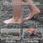 5x7 Area Rugs for Living Room Rug: Soft Fluffy Shag Light Gray Rugs for Bedroom - Image 5