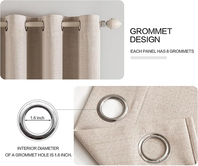 MIULEE 100% Blackout Textured Curtains - Image 4