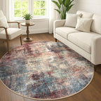 IOHOUZE Abstract Round Area Rug 6 Ft Washable Circle Rugs Large Round Rug Non by iOhouze
