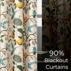 Topfinel Beige Floral Curtains 63 Inch Length 2 Panels Aesthetic Unique Rustic - Image 4