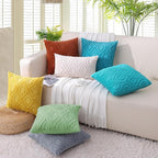 decorUhome Throw Pillow Covers 12x20 Inch Set of 2, Soft Plush Faux Wool Blue - Image 7