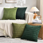 Fancy Homi Set of 4 Green Boho Spring Decorative Throw Pillow Covers 24x24 Inch by Fancy+Homi