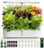 12 Pods Hydroponics Growing System Kit,Soil-Free Indoor Herbs Garden, White