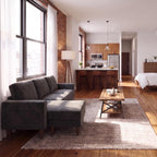 Homall 72" L Shaped Sofa Couches for Small Spaces, Apartment Charcoal Gray