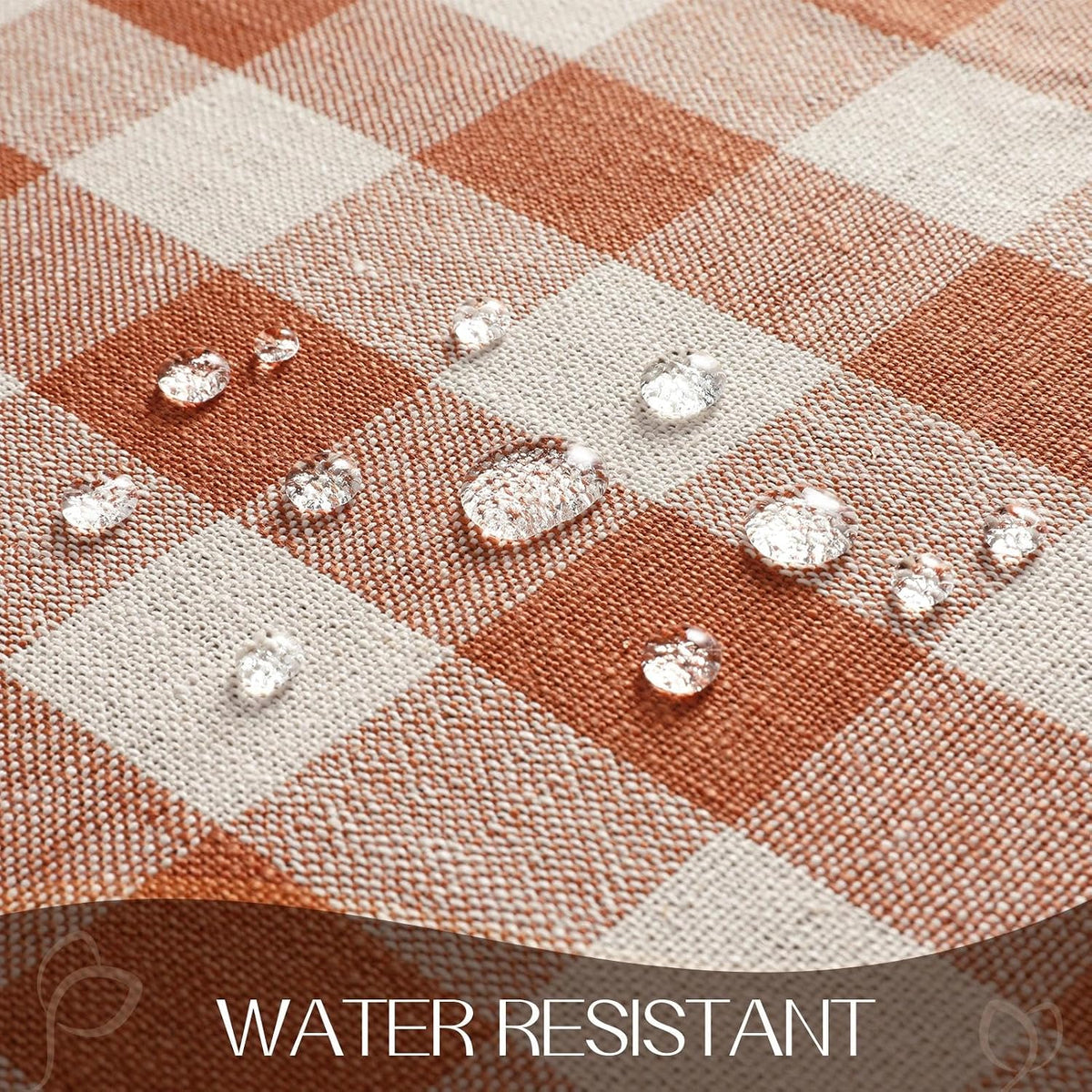 Romanstile Fall Gingham Tassel Tablecloth Rectangle - 55 x 102 Inch, Orange