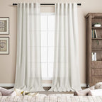Nanspring Cream Linen Curtains 102 inches Long - Image 6