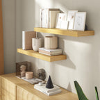 30 Inch Floating shelves for Wall, 8 Inch Deep, Invisible Brackets, Oak