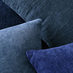 Set of 4 Soft Textured Decorative Throw Pillow Covers 18x18 Inch Cozy Farmhouse Cushion Cover Square Accent Pillow Cases for Bed Couch Sofa Living Room, Blue Series