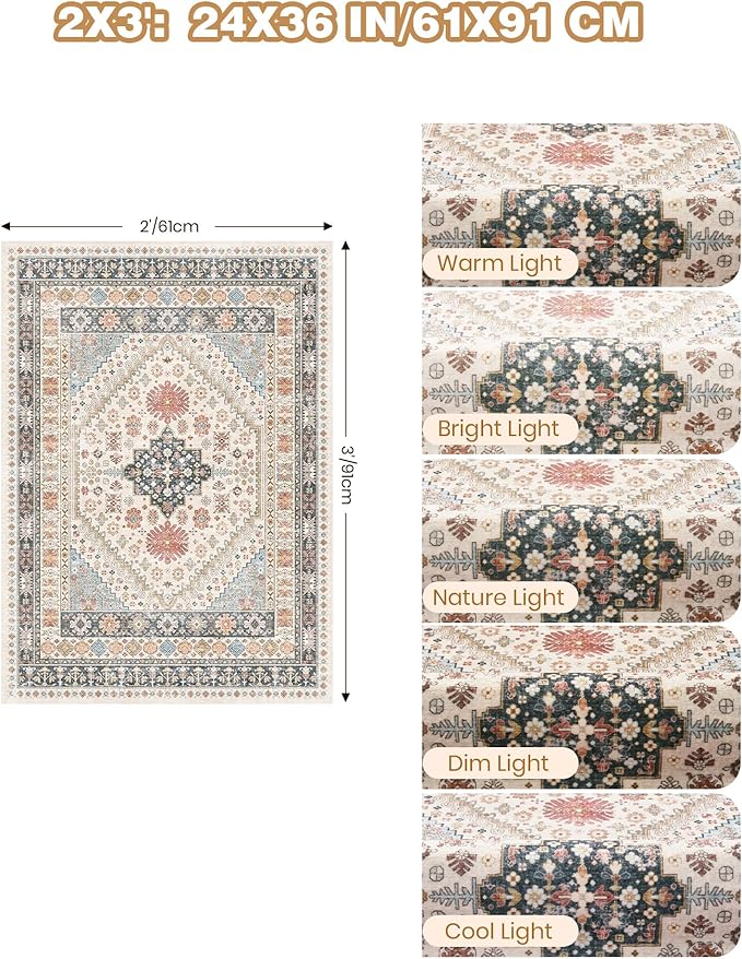 Entryway Rug - 2x3 Washable Rug Runner - Image 2
