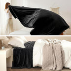 Bedsure GentleSoft Fleece Bed Blankets Full Size Black - Image 5