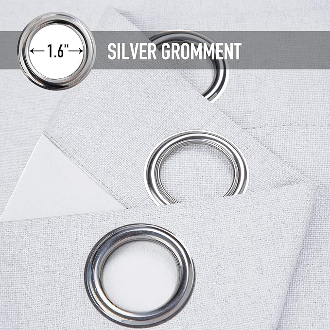 100% Blackout Shield Linen Blackout Curtains - Image 5
