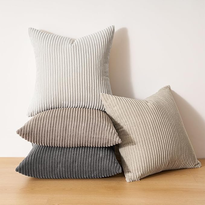 Topfinel 4 Packs Natural Decorative Throw Pillows Covers 24x24 Inch - Image 3