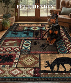 YIHOUSE Rustic Cabin Area Rug 4x6, Machine Washable Lodge Bear Rug, Non-Slip - Image 6