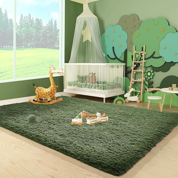 Ophanie Gray Green Grass Area Rugs - Image 3