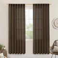 LAMIT Dark Brown 78 inch Linen Curtains by LAMIT