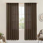 LAMIT Dark Brown 78 inch Linen Curtains by LAMIT