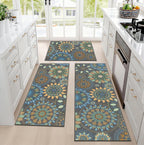 Bsmathom Boho Kitchen Rug Sets 3 Piece with Runner, Farmhouse Kitchen Rugs Non Slip Washable, Kitchen Mats for Floor Set of 3 for Kitchen Entryway Hallway Laundry Room