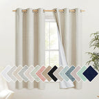NICETOWN Natural Thick Linen Blend 100% Blackout Curtains by NICETOWN