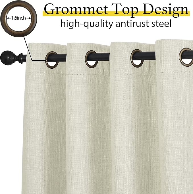 NICETOWN 24 inch Long Blackout Tiers, Farmhouse Grommet Half Window Curtains - Image 4