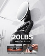 Heated Shower Mirror Fogless for Shaving with Suction Mount